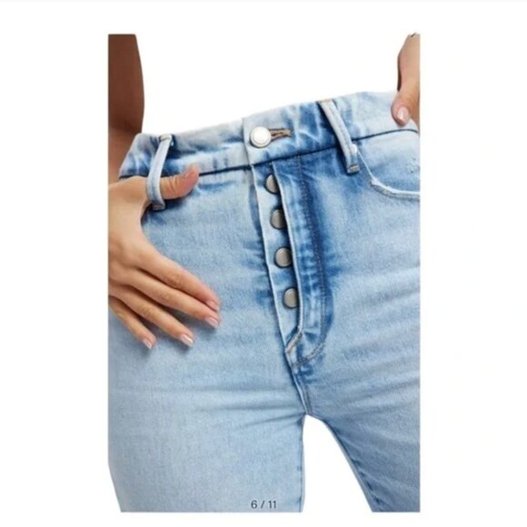 Good American High Rise Light Blue Good Boy Jeans Size 10/30 - Picture 3 of 11